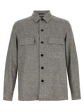 Zegna Linen-Wool-Silk Blend Overshirt — Gray