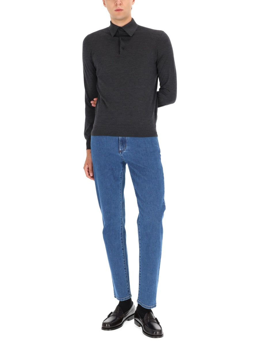 Zegna Men Cashmere Polo Shirt