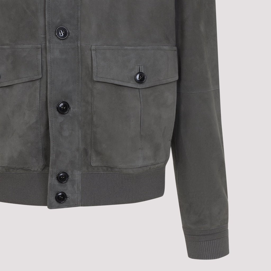 Zegna Leather Blouson Jacket Men