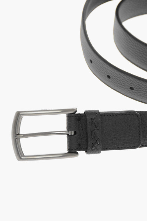 1500~Hammered Leather Belt with Metal Buckle