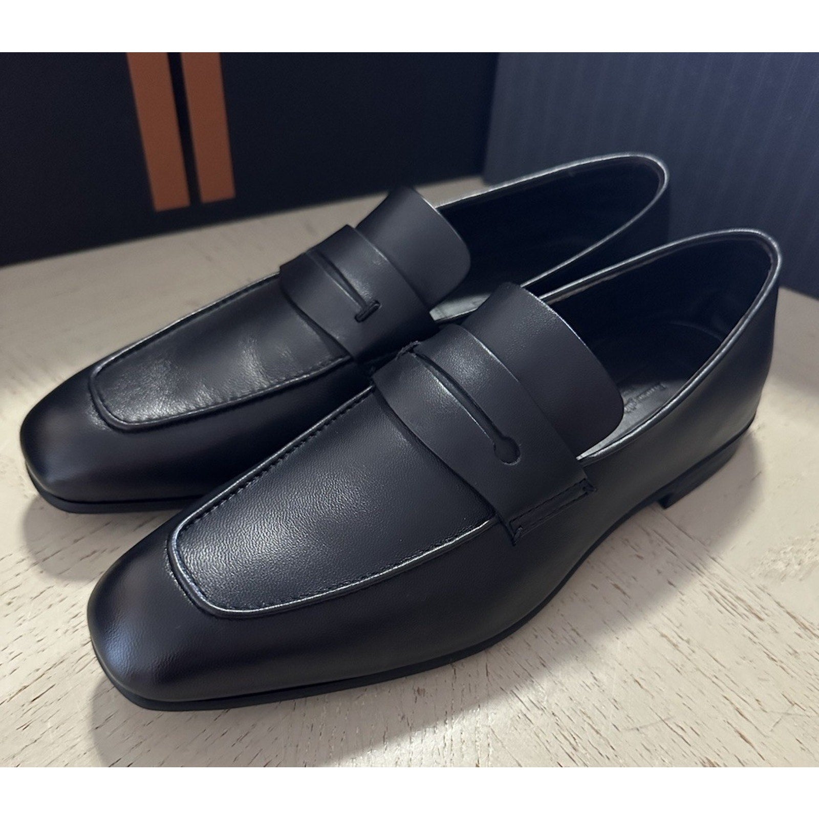 New $1190 Ermenegildo Zegna Leather Reverse Construction Loafers Black 7 US/40 E