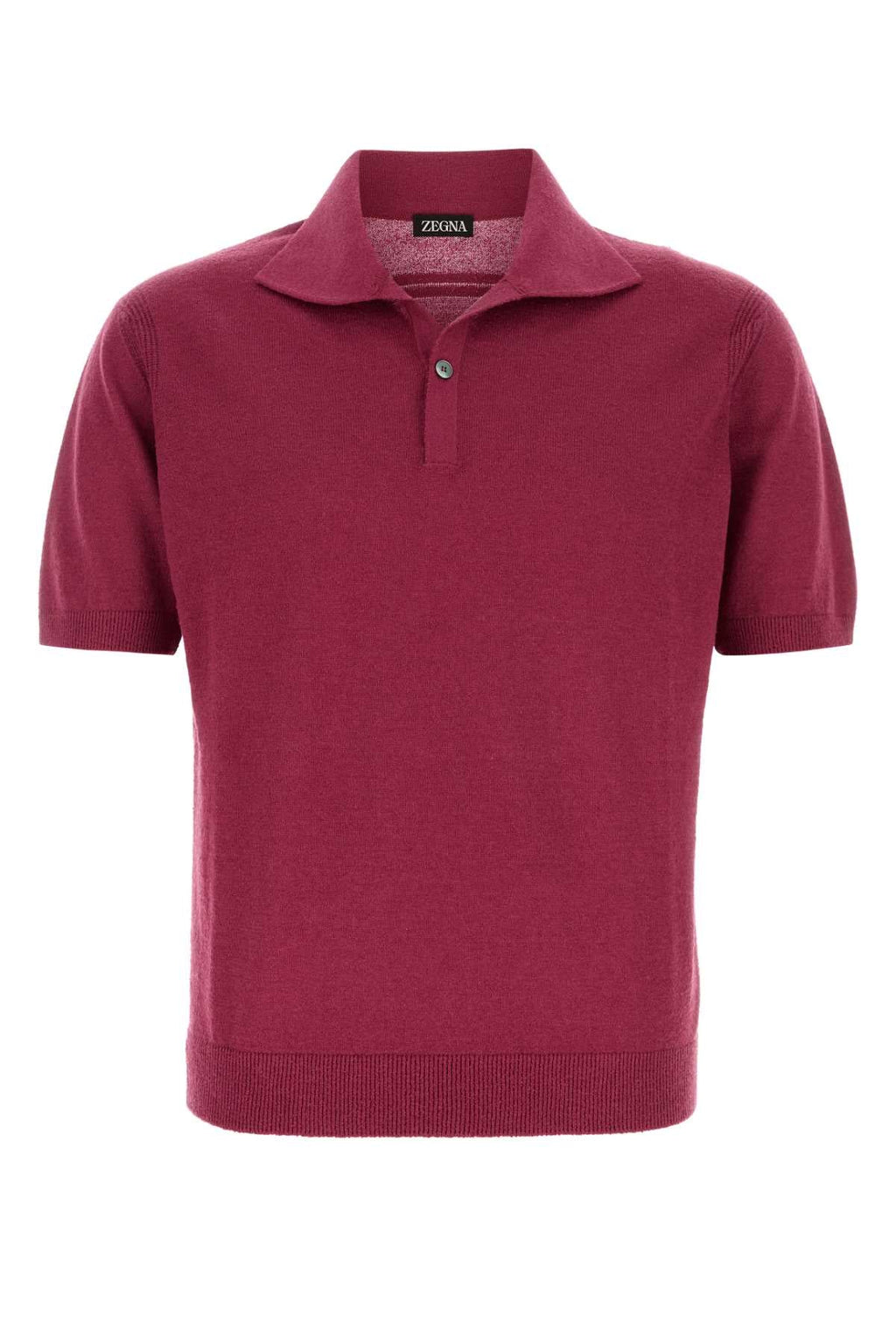Zegna Men Tyrian Purple Knit Polo Shirt