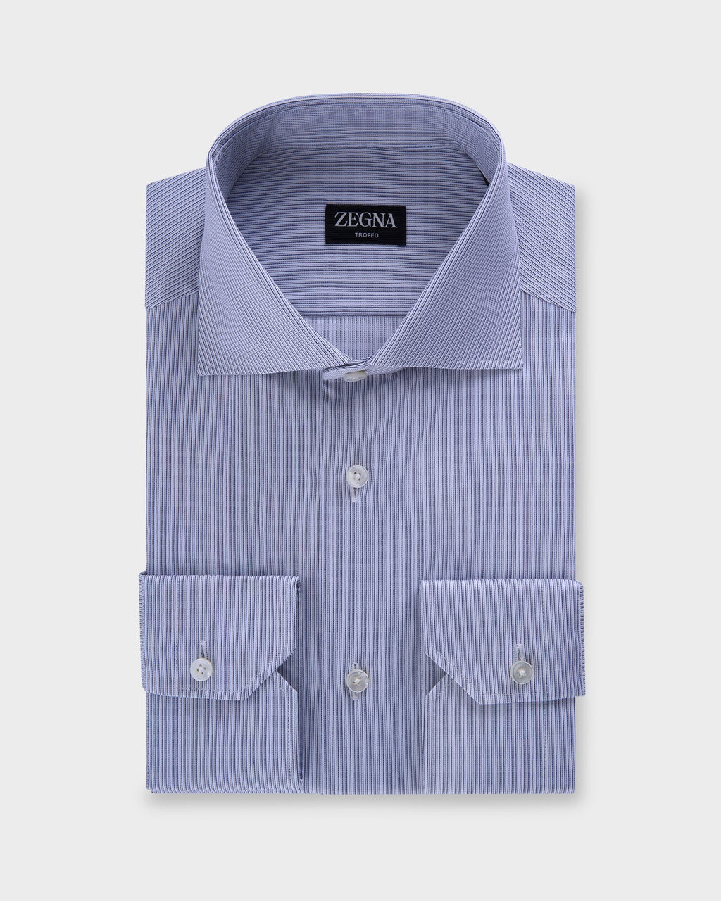 Dark Navy Fine Stripe Trofeo Cotton Shirt