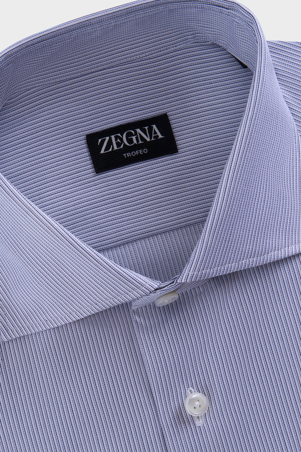 Dark Navy Fine Stripe Trofeo Cotton Shirt