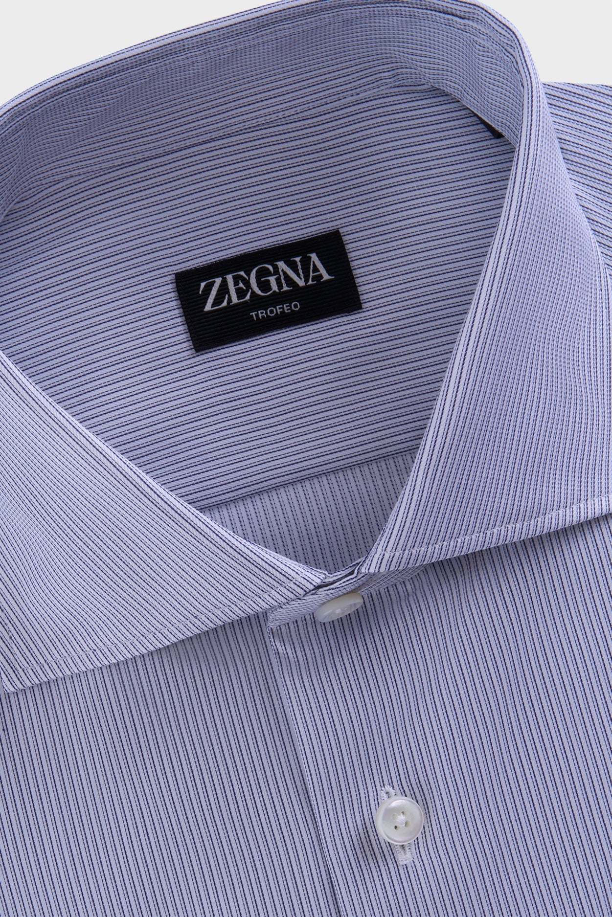 Dark Navy Fine Stripe Trofeo Cotton Shirt