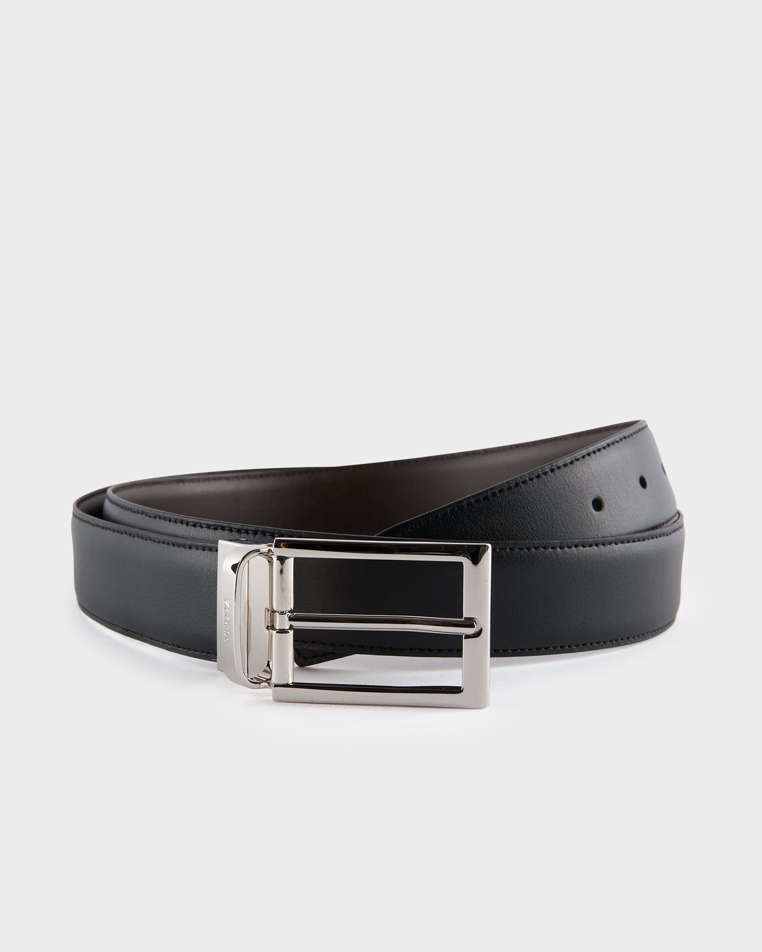 Black And Dark Brown Reversible Leather Belt