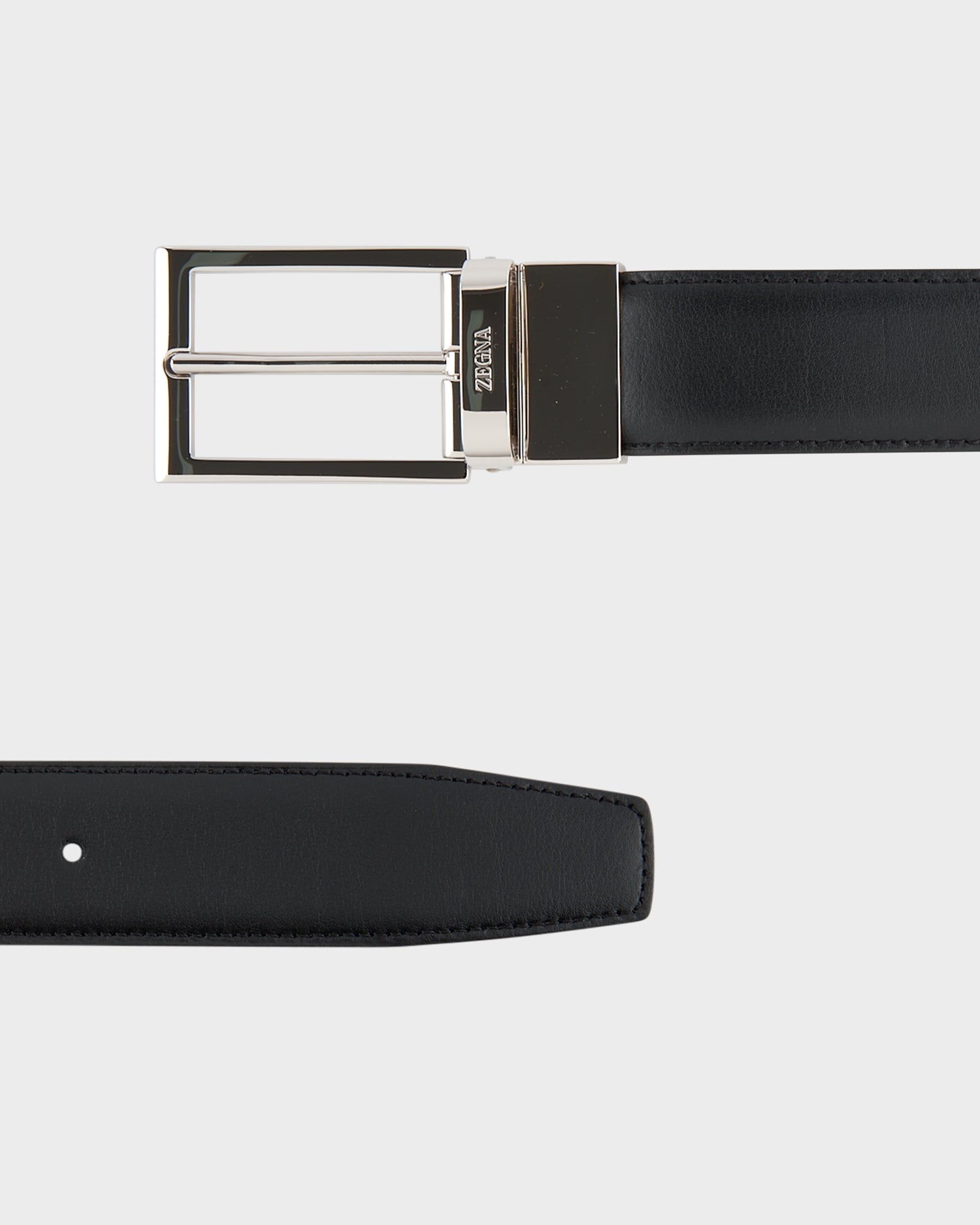Black And Dark Brown Reversible Leather Belt