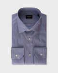 Dark Blue Microtexture Trofeo Cotton Shirt