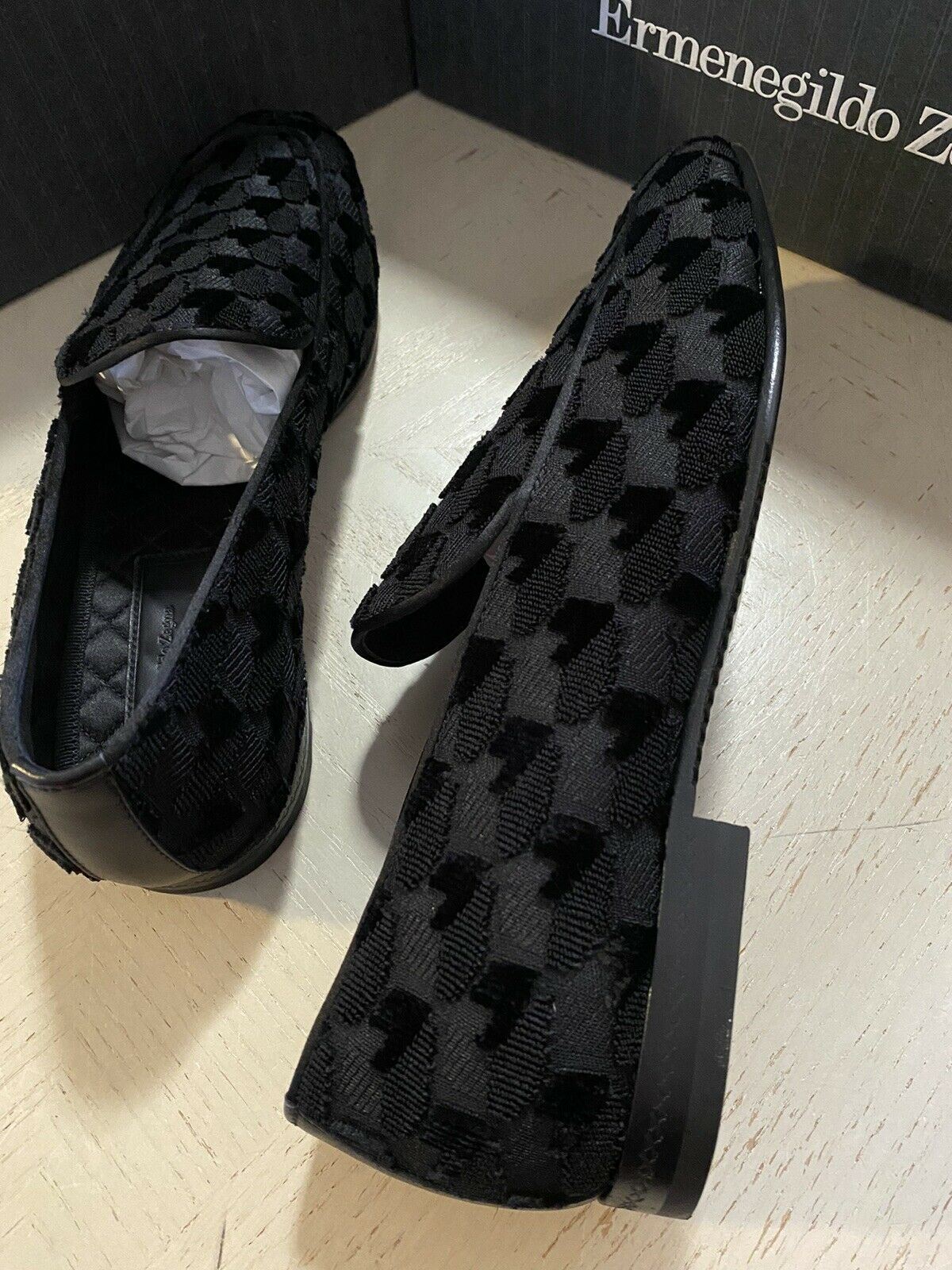 New $650 Ermenegildo Zegna Loafers Shoes Black 9.5 US Italy