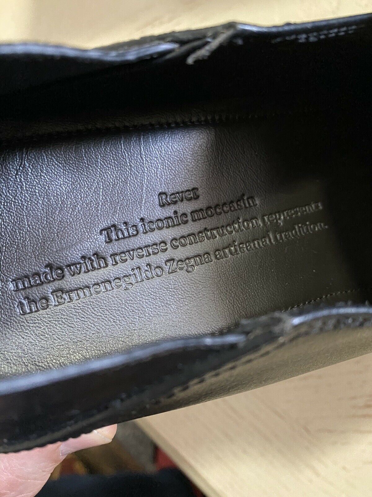 New $750 Ermenegildo Zegna Iconic Moccasin Leather Loafers Shoes Black 11 US