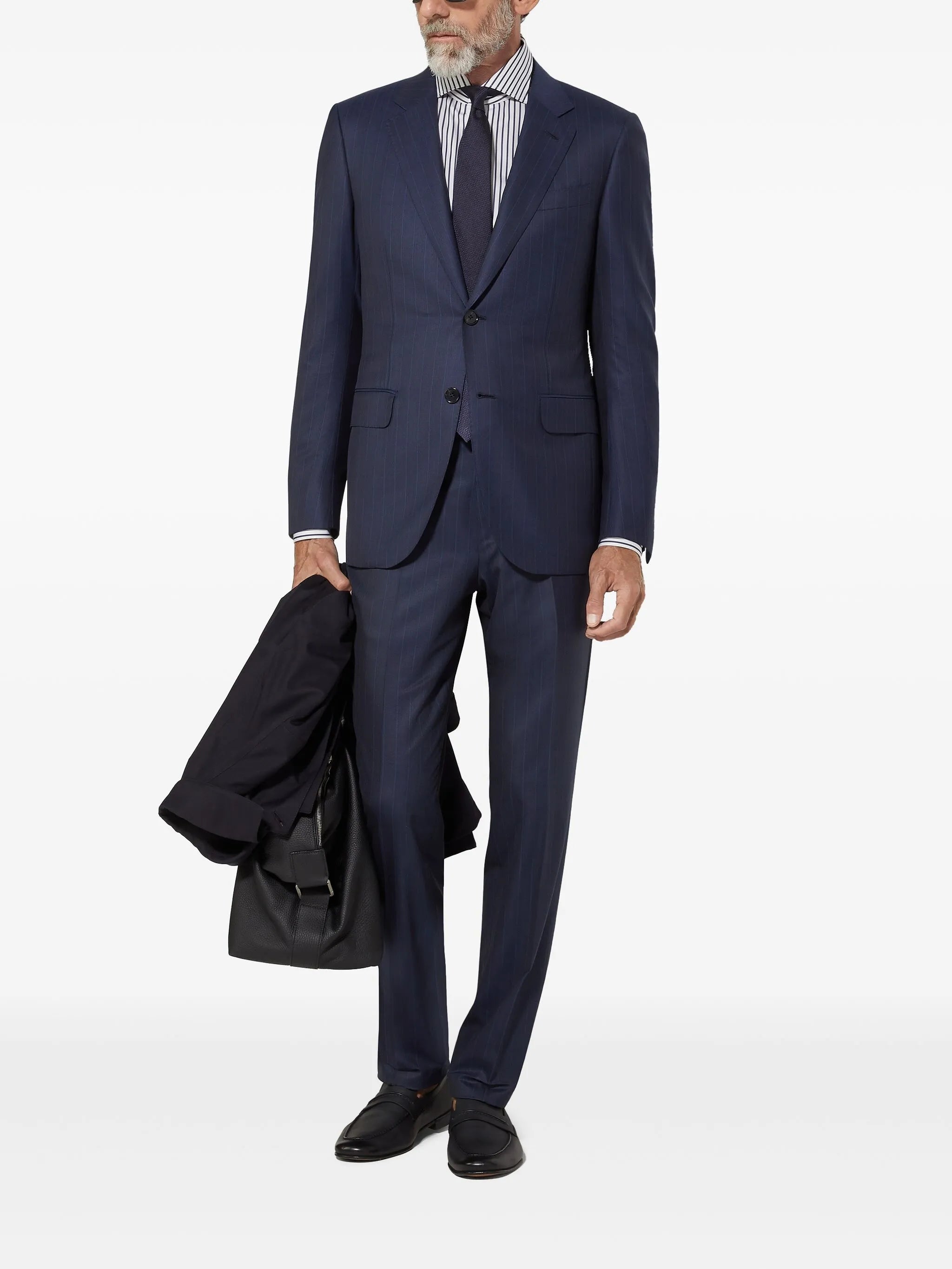 Zegna Pinstripe Suit in Navy