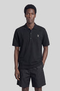 Polo in black cotton