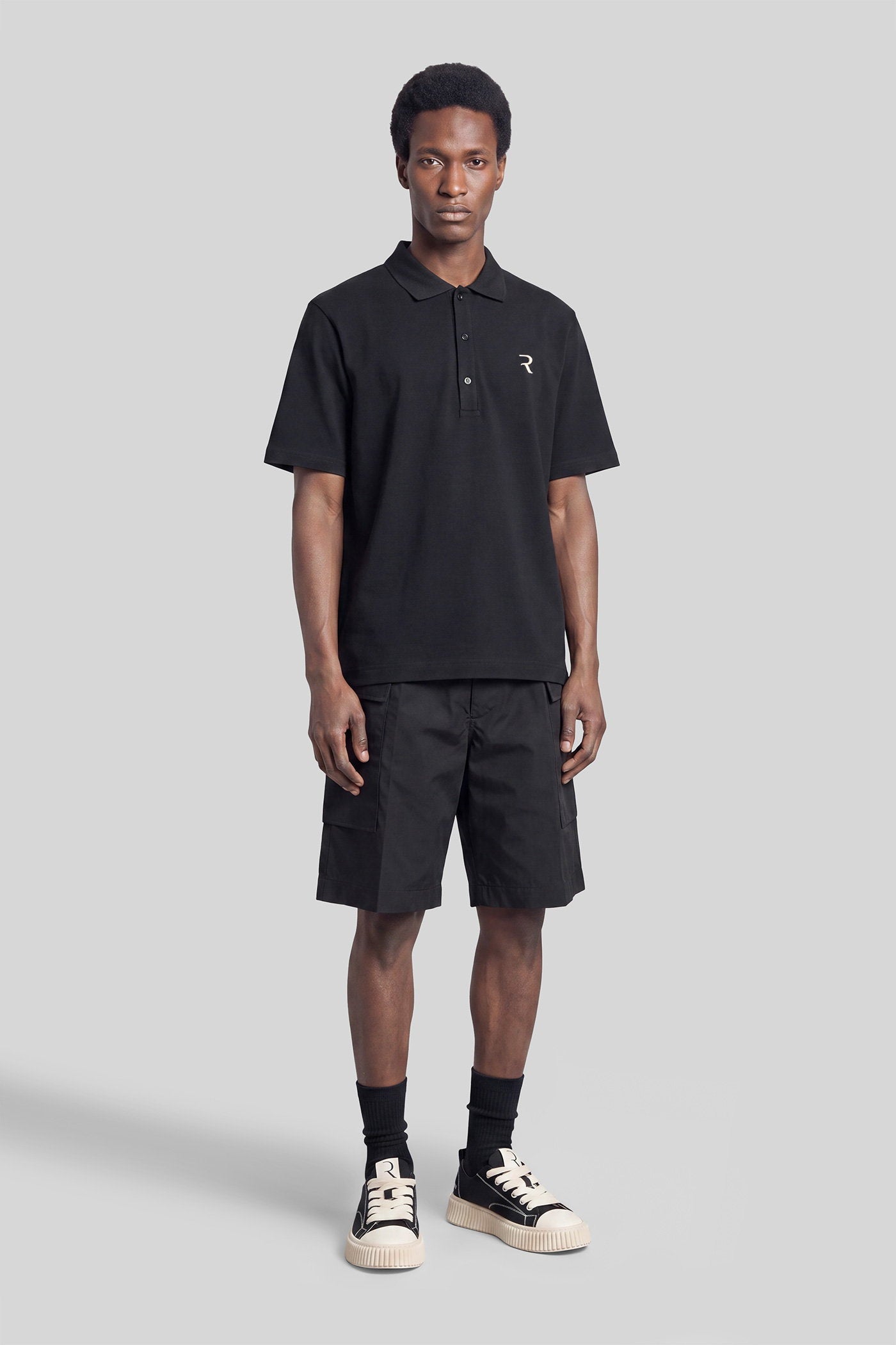 Polo in black cotton