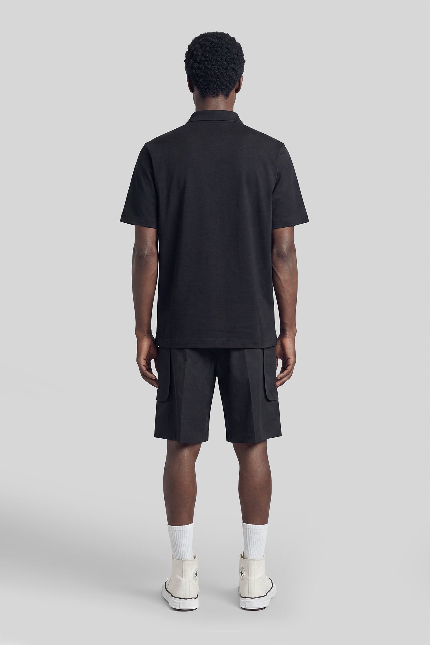 Polo in black cotton
