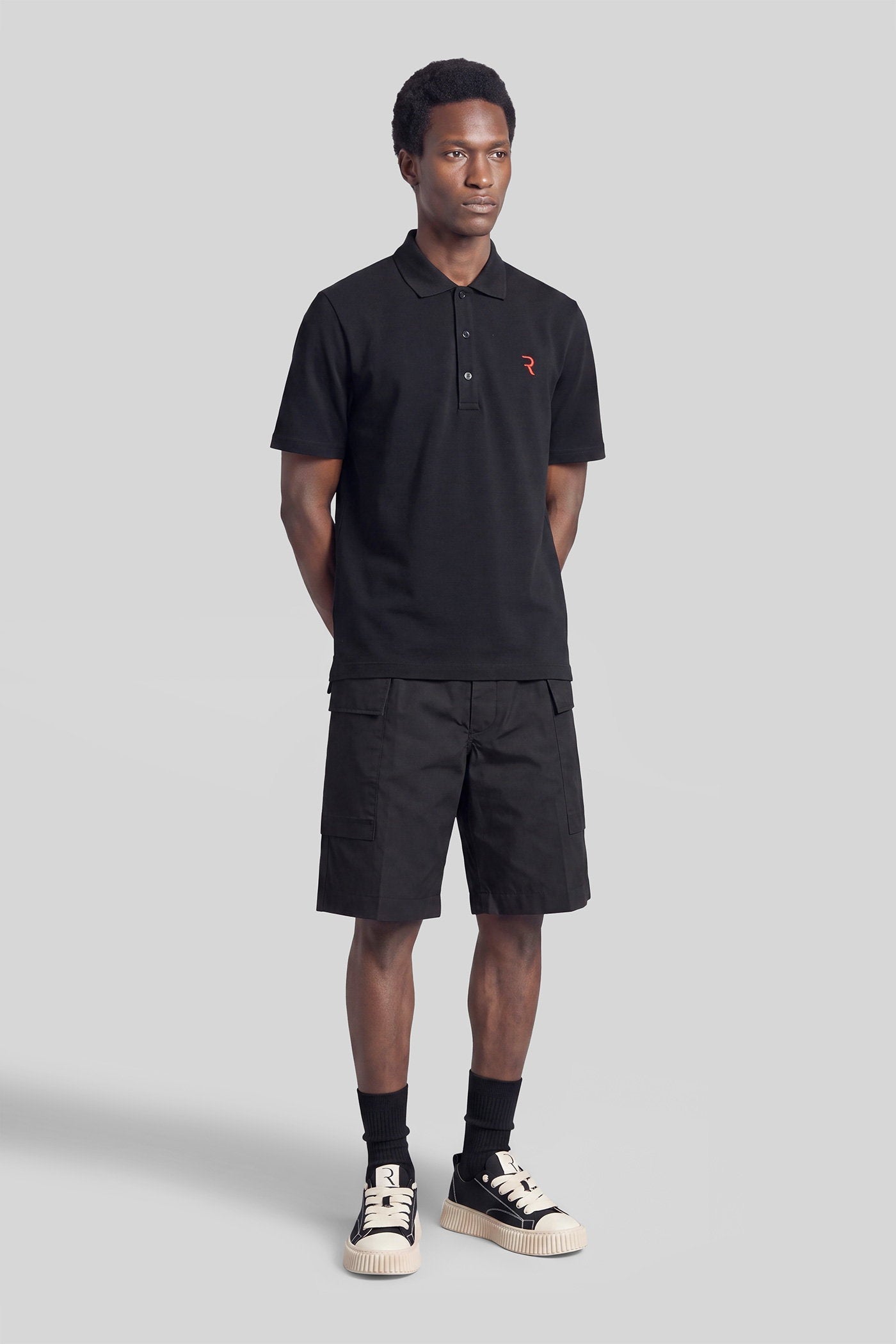 Polo in black cotton