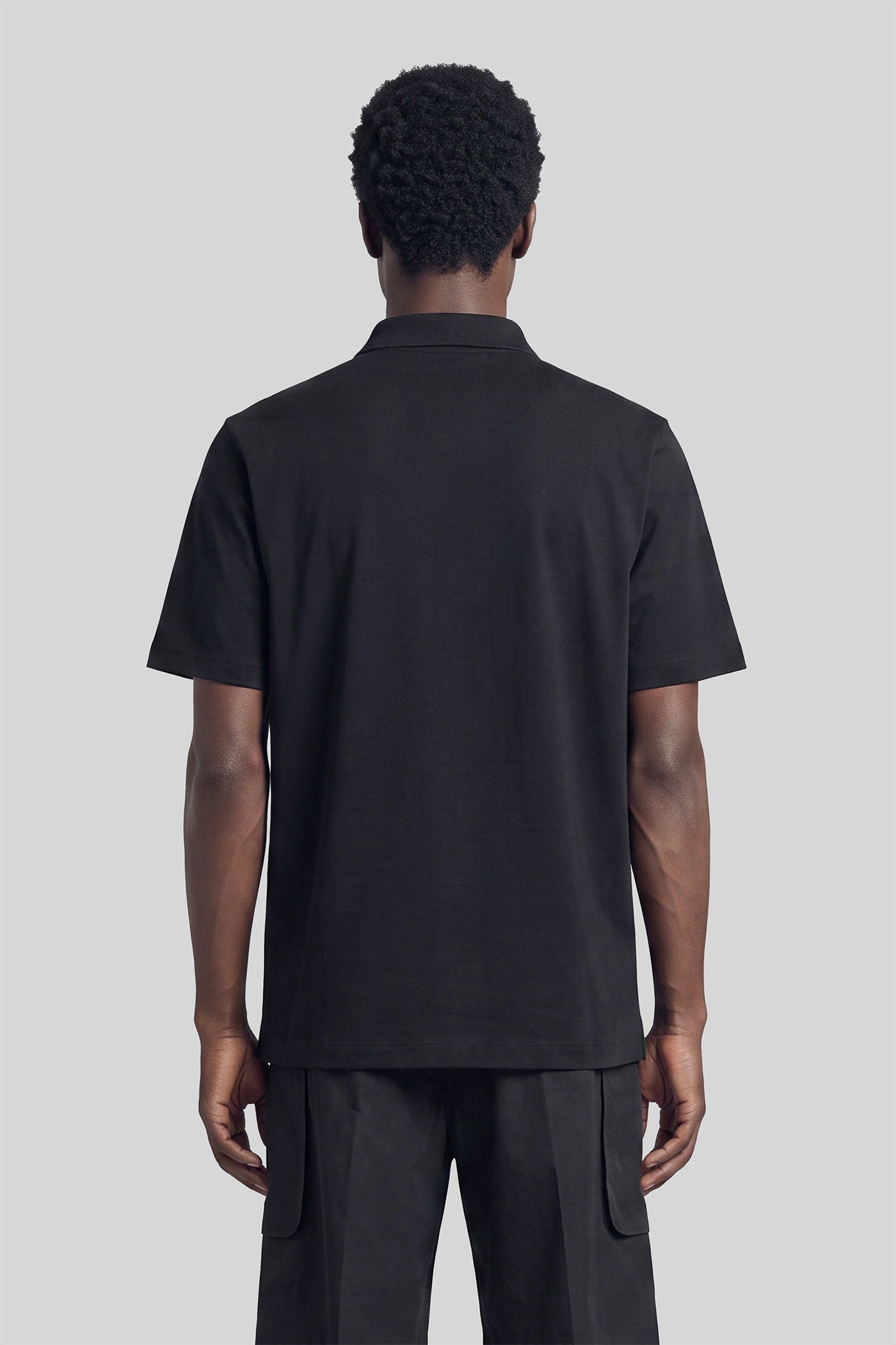 Polo in black cotton