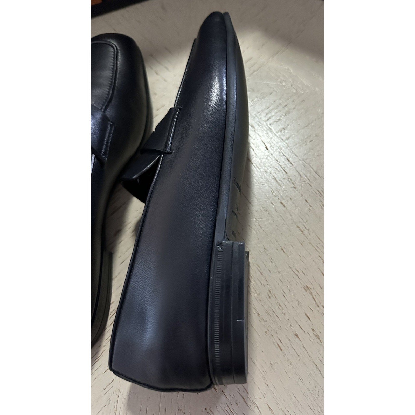 New $1190 Ermenegildo Zegna Leather Reverse Construction Loafers Black 7 US/40 E