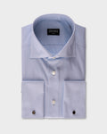 Light Blue Microtexture Cotton French Cuff Shirt