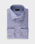 Blue And White Microtexture Cotton Shirt