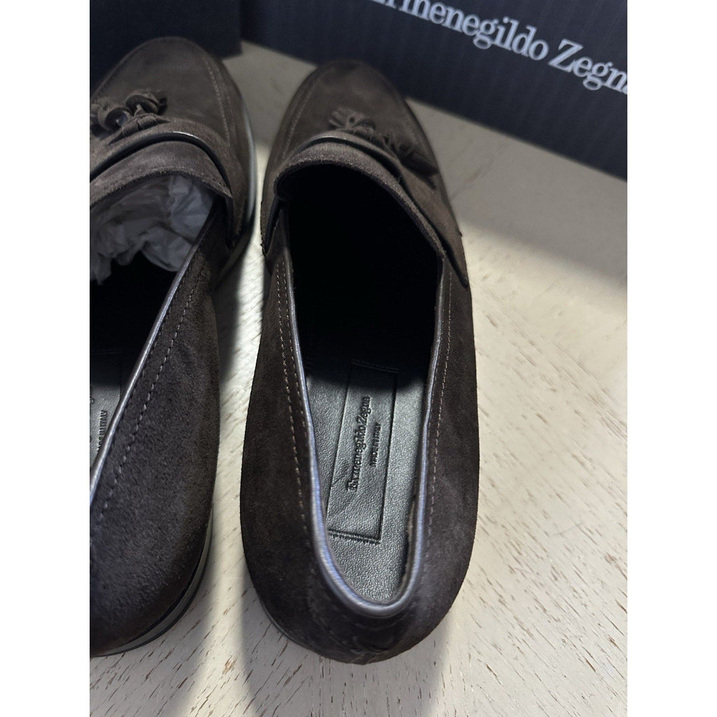 Ermenegildo Zegna Suede Loafers Shoes DK Brown 10.5 US/43.5 Eu New $950