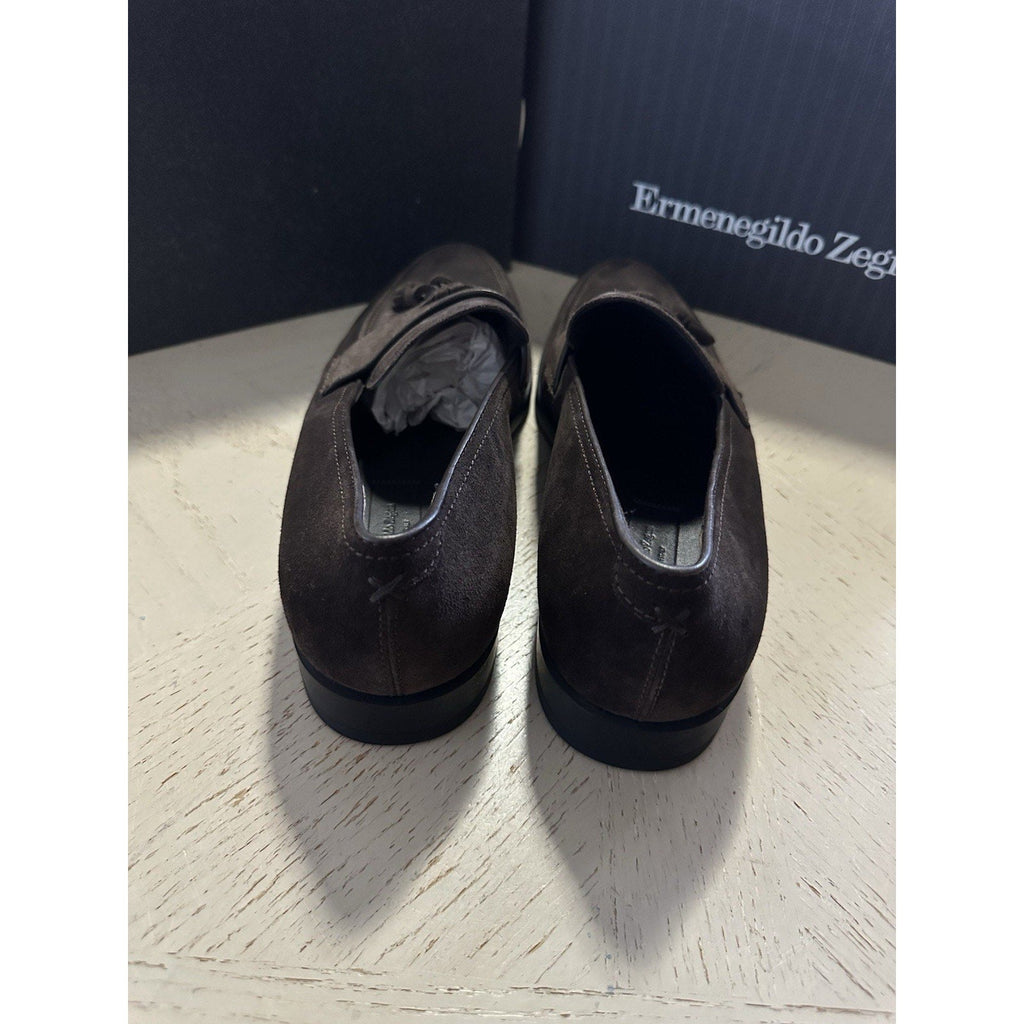 Ermenegildo Zegna Suede Loafers Shoes DK Brown 10.5 US/43.5 Eu New $950