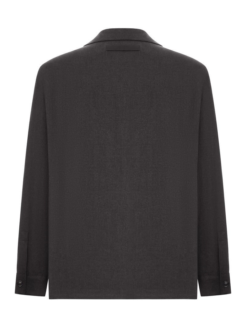 Zegna Men Wool And Linen Mix Jacket With Patched Pockets
