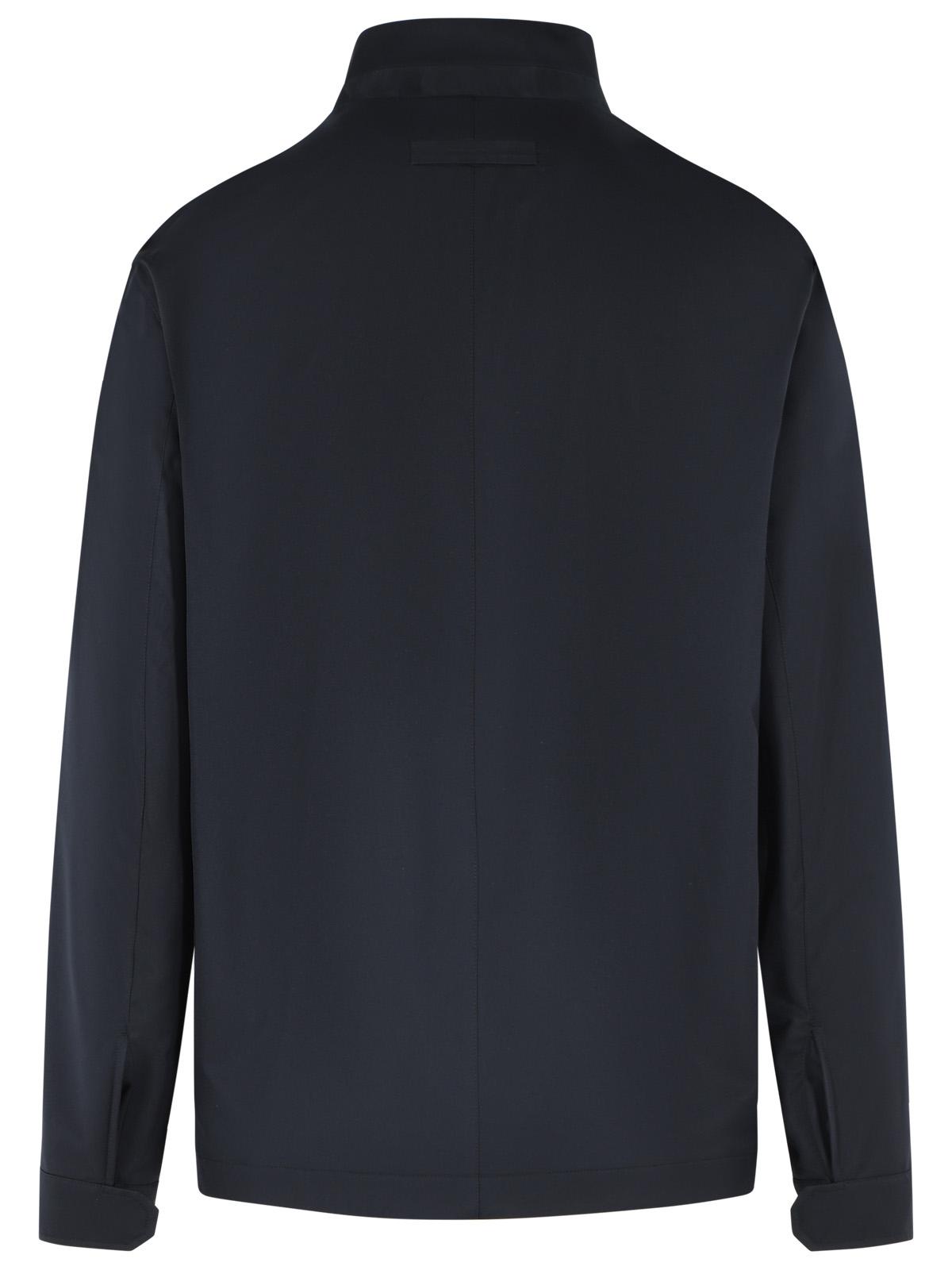 Zegna Navy Polyester Men's Jacket