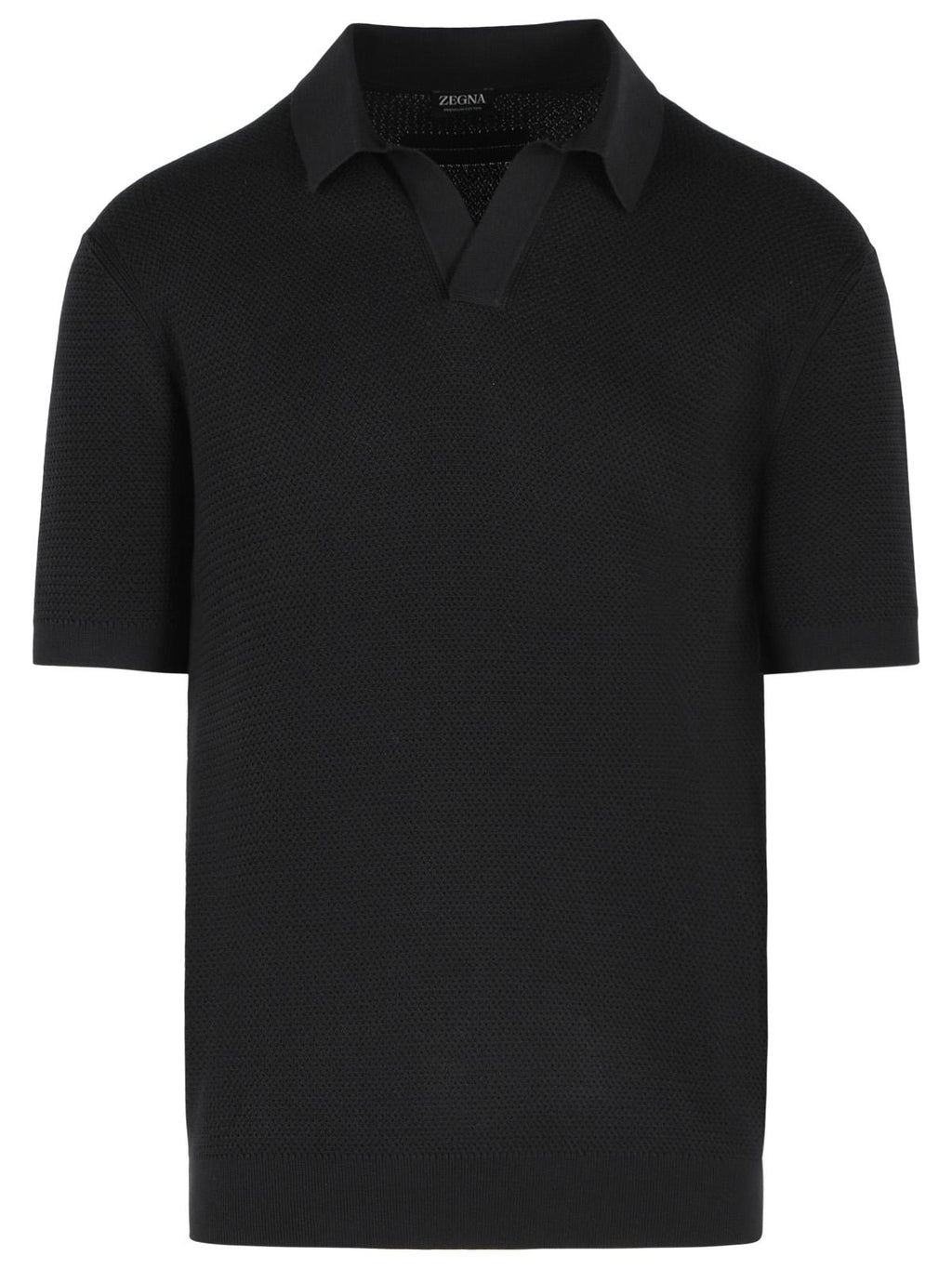 Zegna Cotton Polo Shirt Black Men