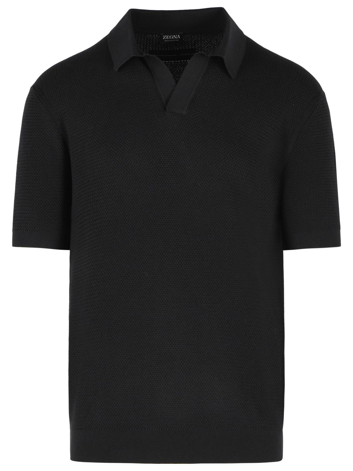 Zegna Cotton Polo Shirt Black Men