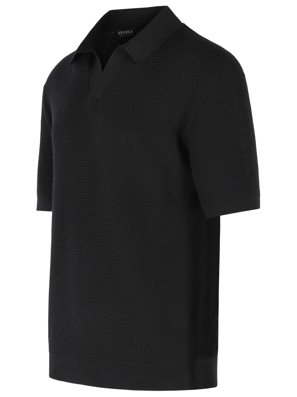 Zegna Cotton Polo Shirt Black Men