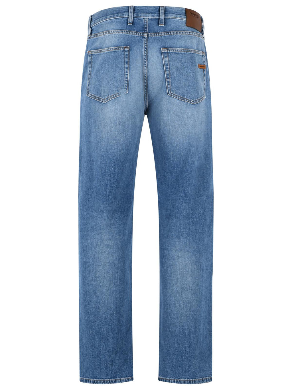 Zegna Light Blue Cotton Jeans Men
