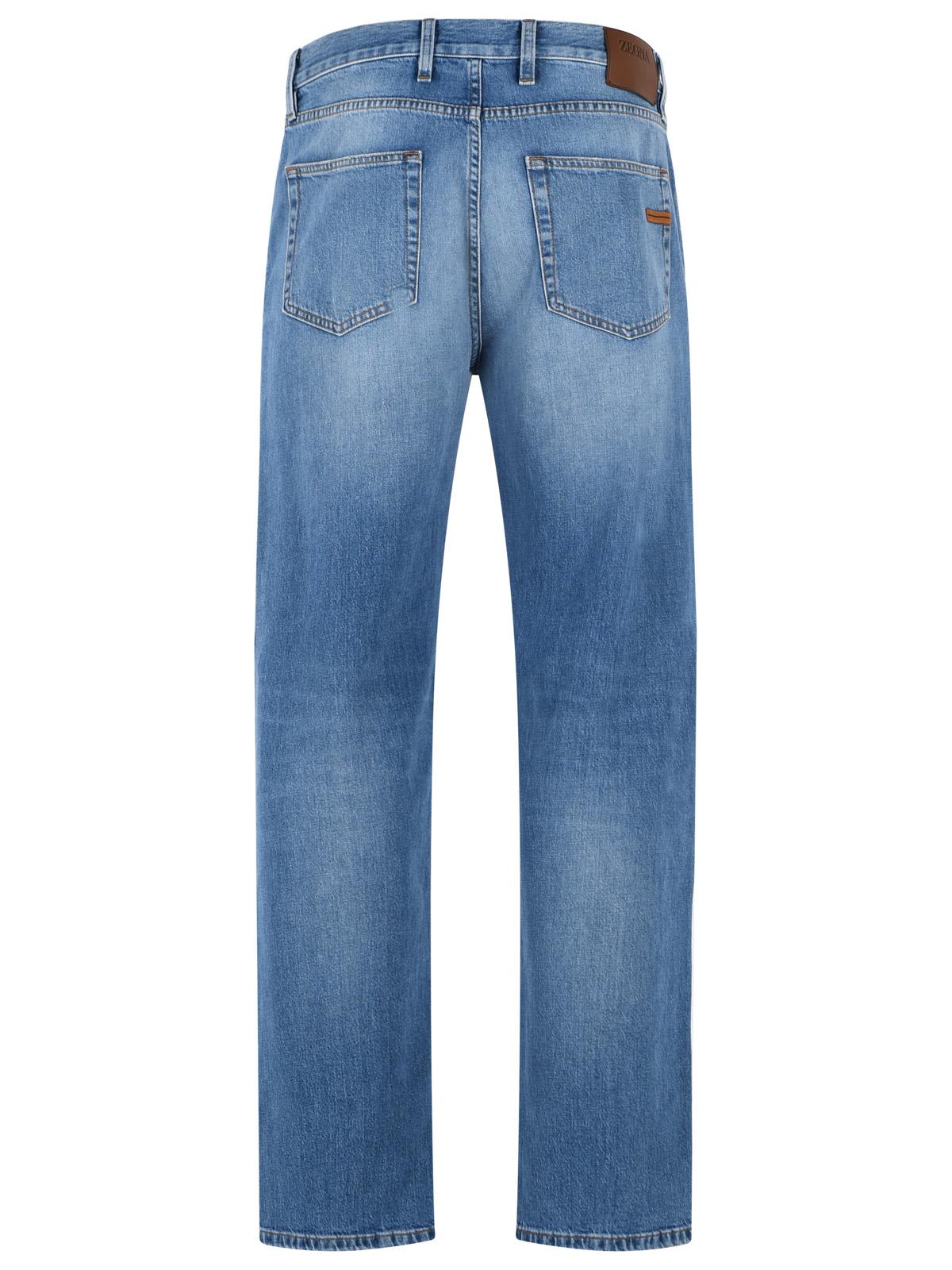 Zegna Light Blue Cotton Jeans Men
