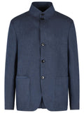 Zegna Blue Linen Jacket Men