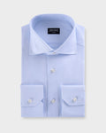 Light Blue And White Microcheck Check Trofeo Cotton Shirt