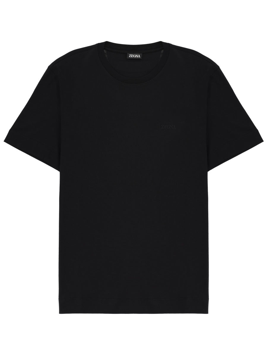 Neutral Crew Neck Understated Logo T-Shirt
