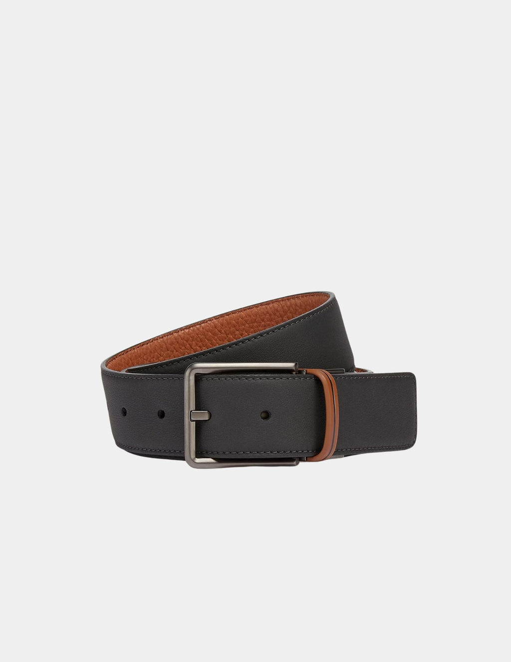 Reversible Leather Belt | Black and Dark Foliage