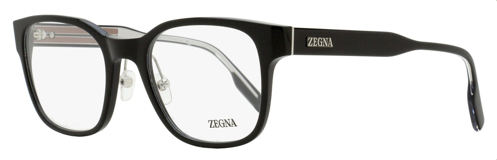 Zegna EZ5253 Square Acetate Eyeglasses — Black