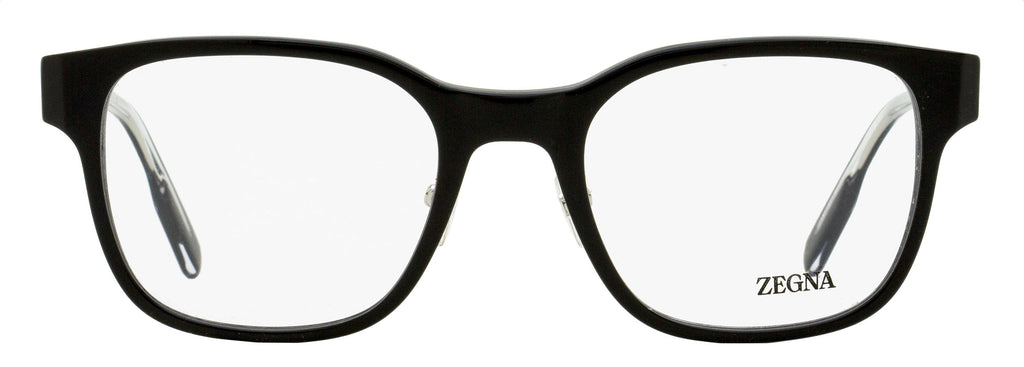 Zegna EZ5253 Square Acetate Eyeglasses — Black