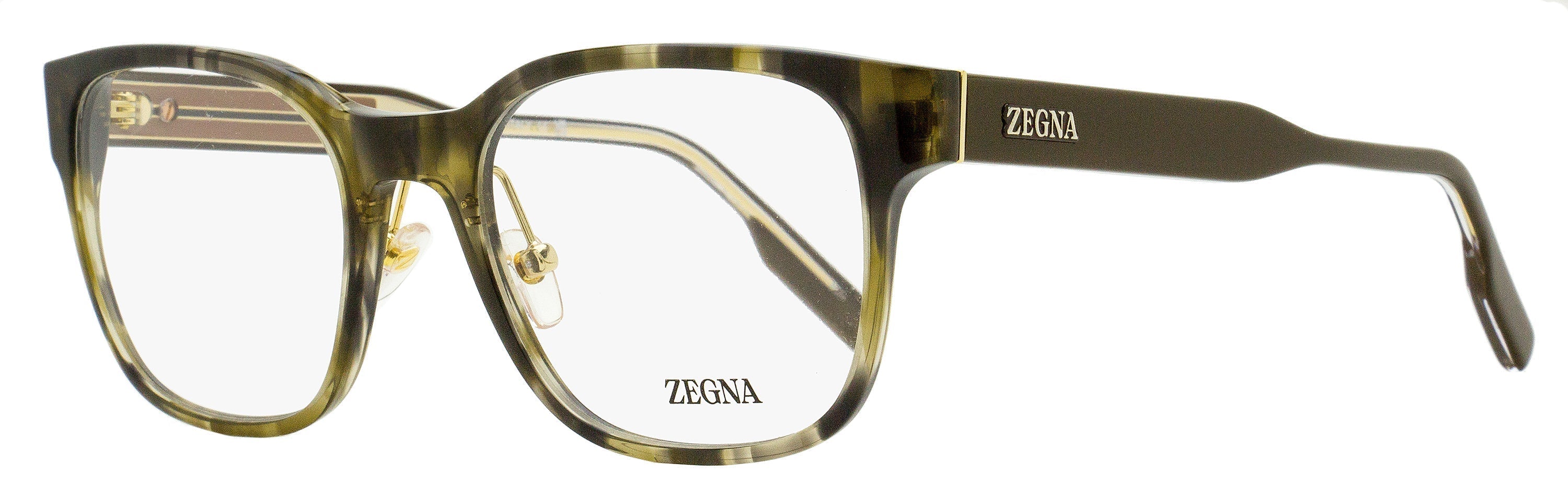 Zegna EZ5253 Square Acetate Eyeglasses — Green