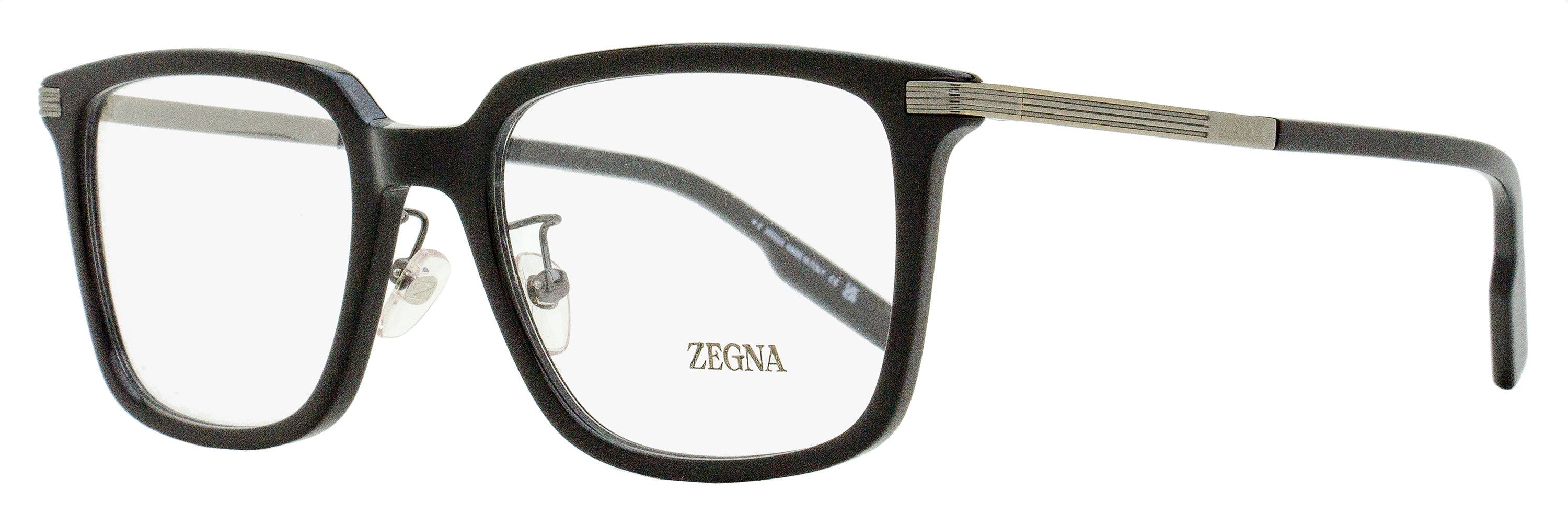 Zegna EZ5265-H Stepped Browline Eyeglasses — Black