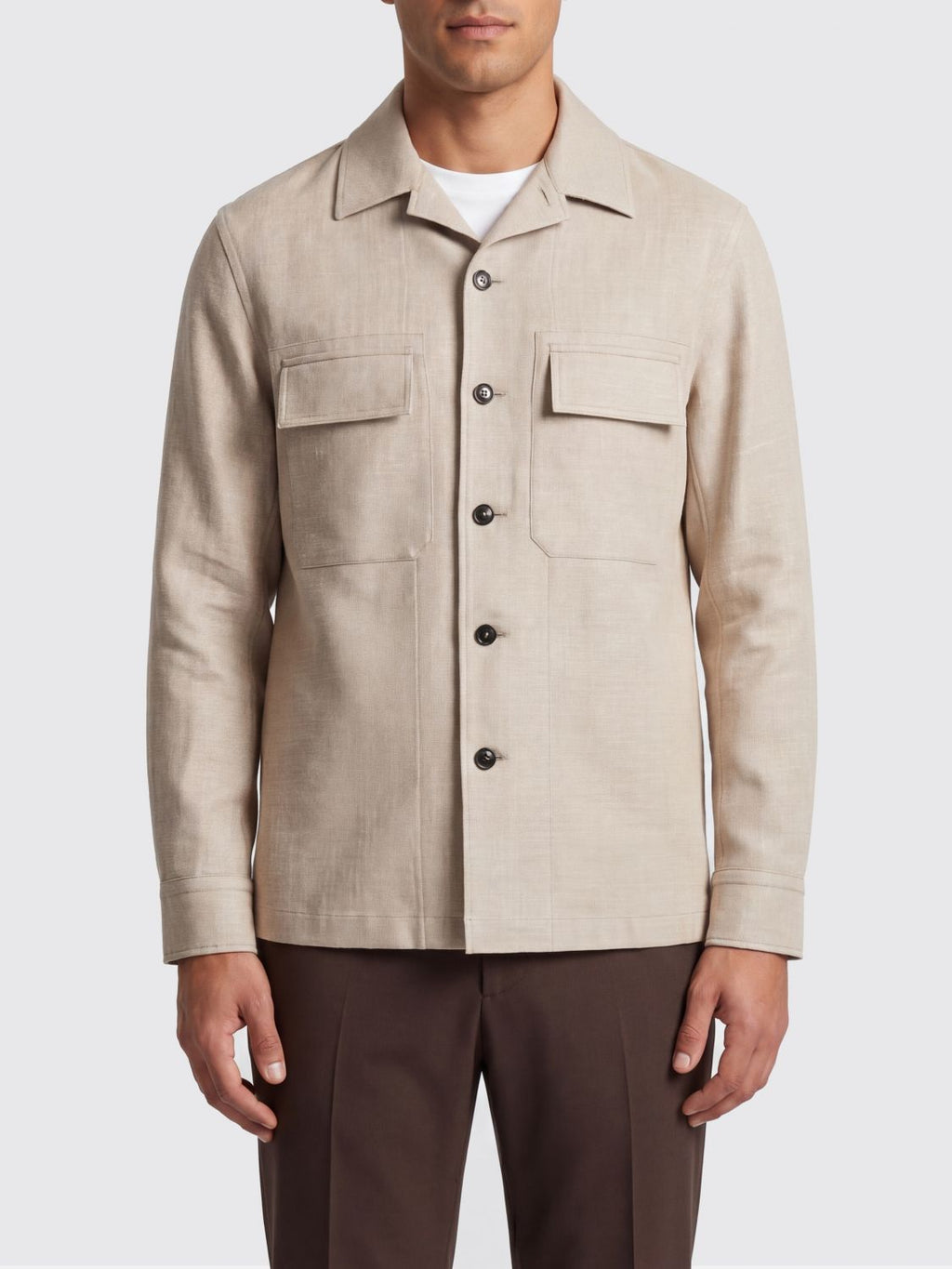 Zegna Jacket Men Ecru