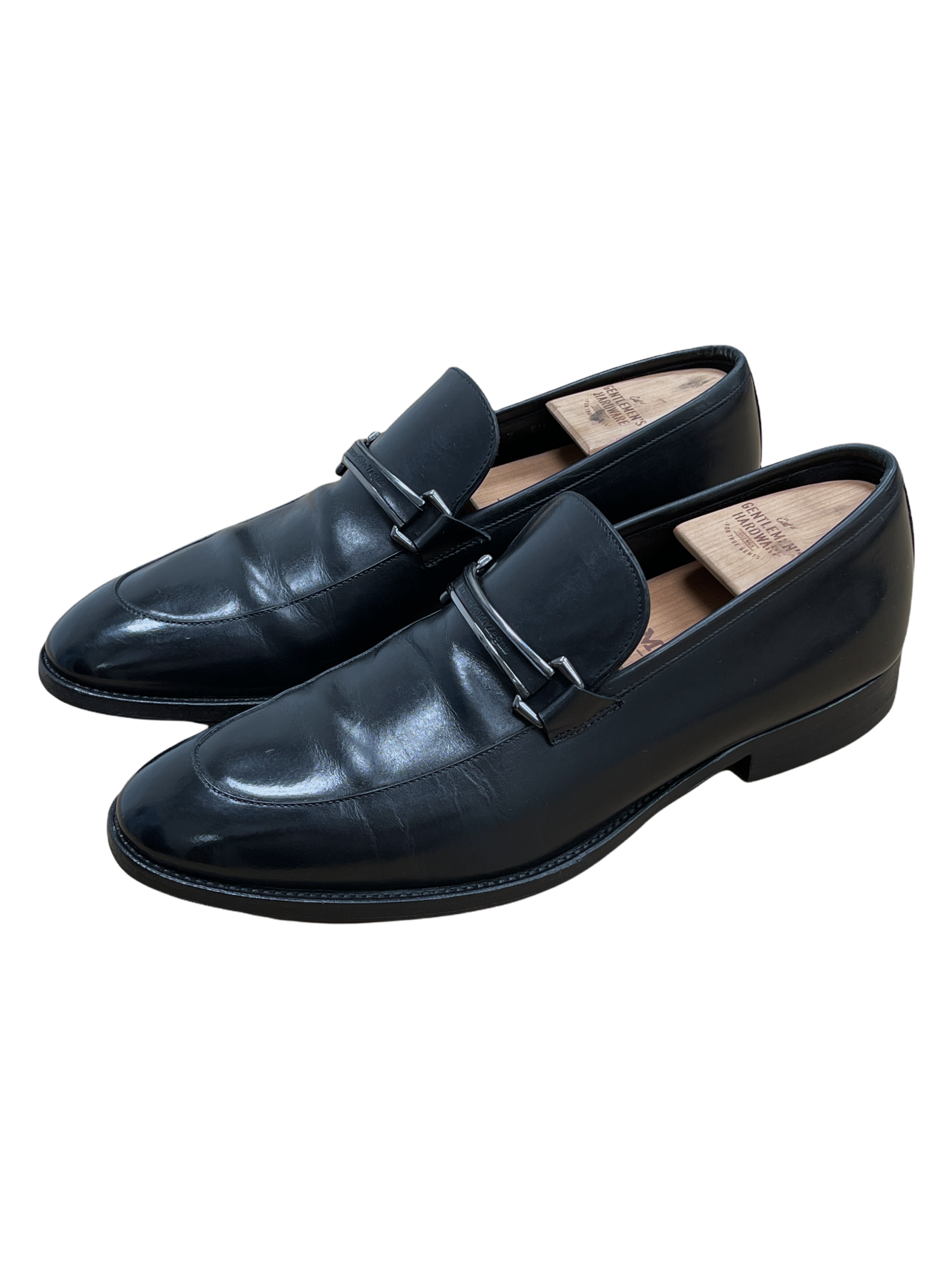 Ermenegildo Zegna Black Leather Penny Loafers 8 D US