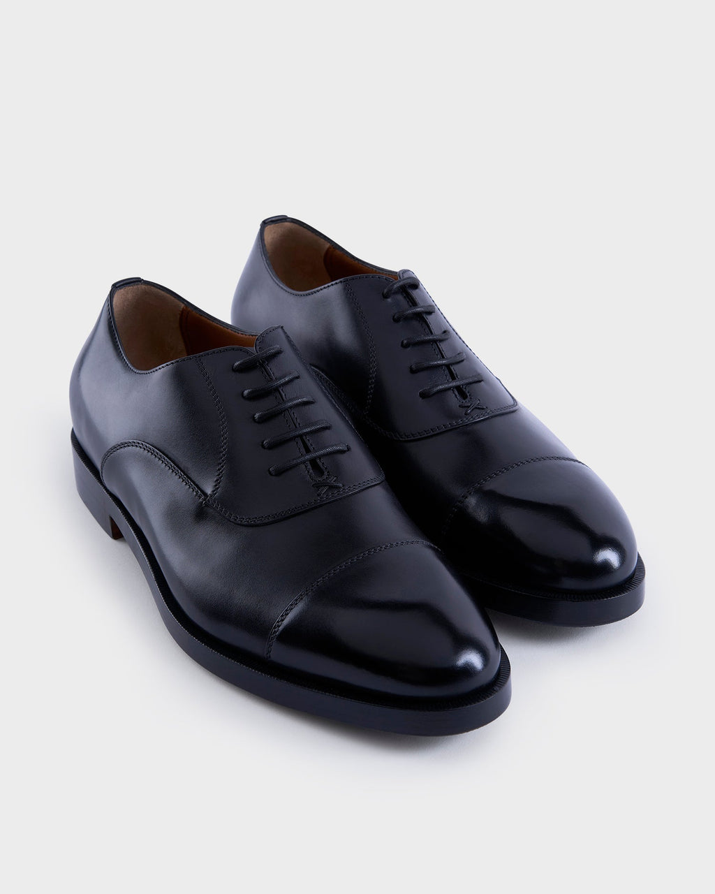 Black Leather Torino Oxford Shoes