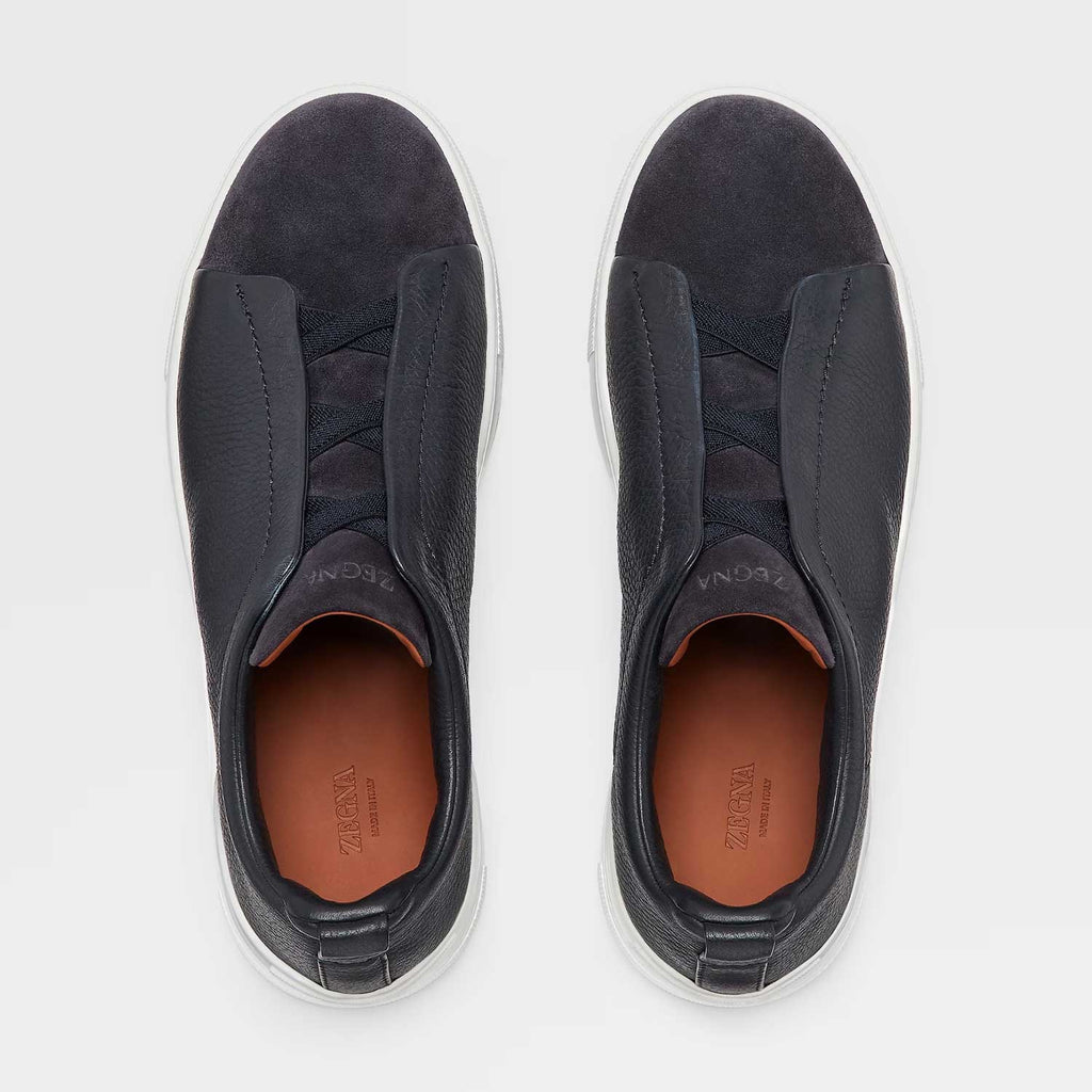 Triple Stitch Grained Leather Sneaker