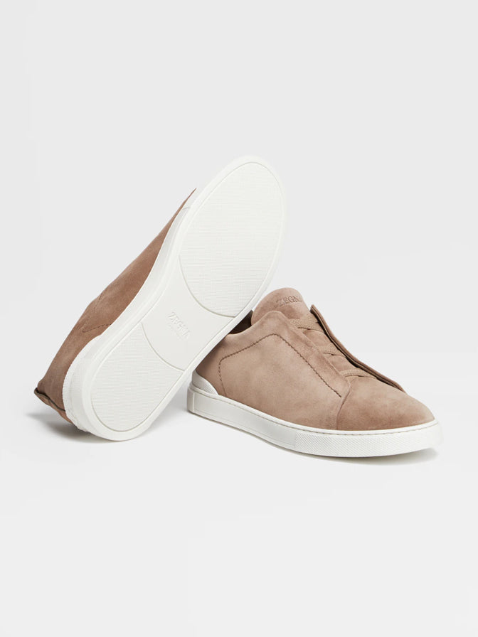 Triple Stitch Sneakers | Beige Suede