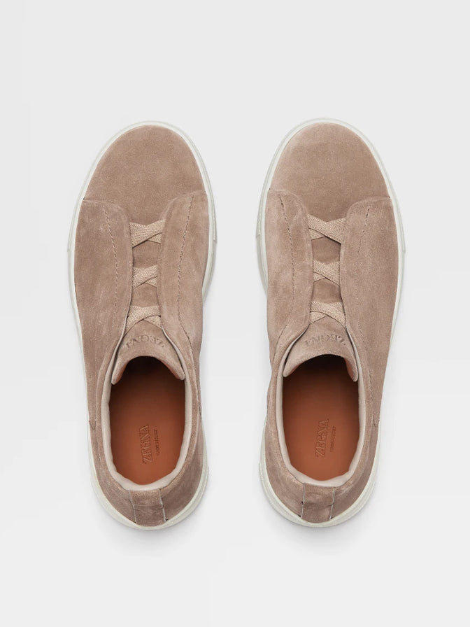 Triple Stitch Sneakers | Beige Suede