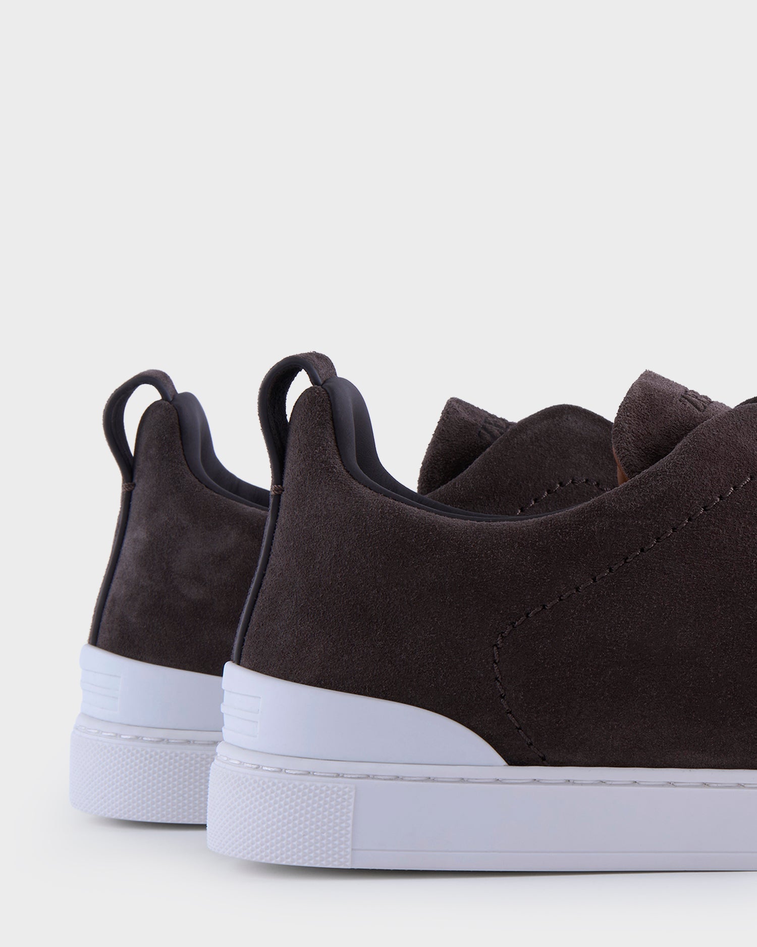 Brown Suede Triple Stitch Sneakers