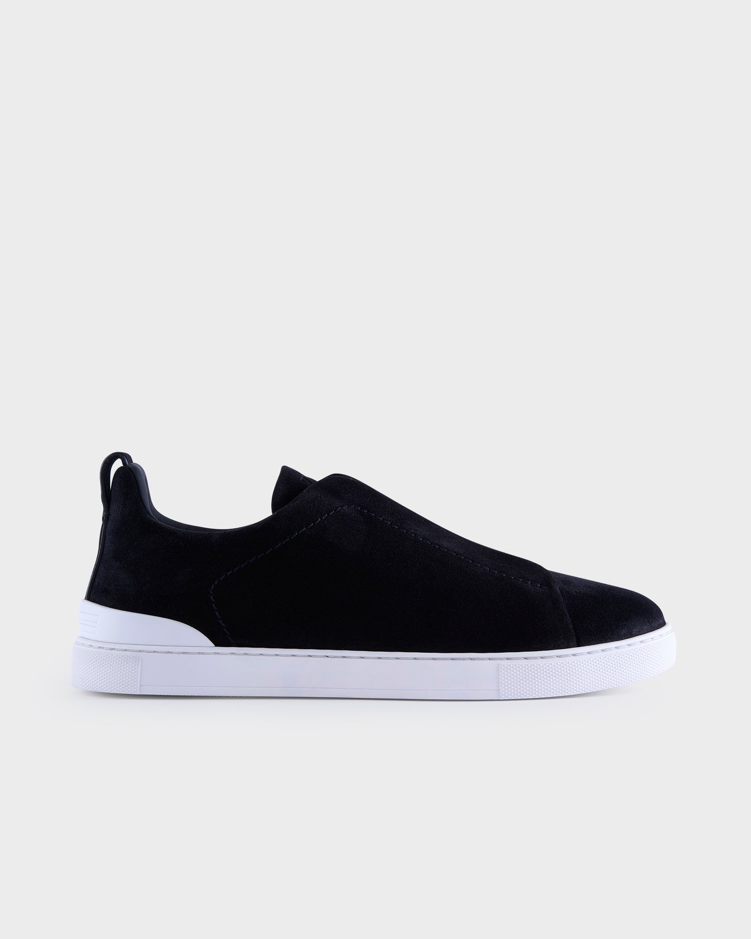 Black Suede Triple Stitch Sneakers