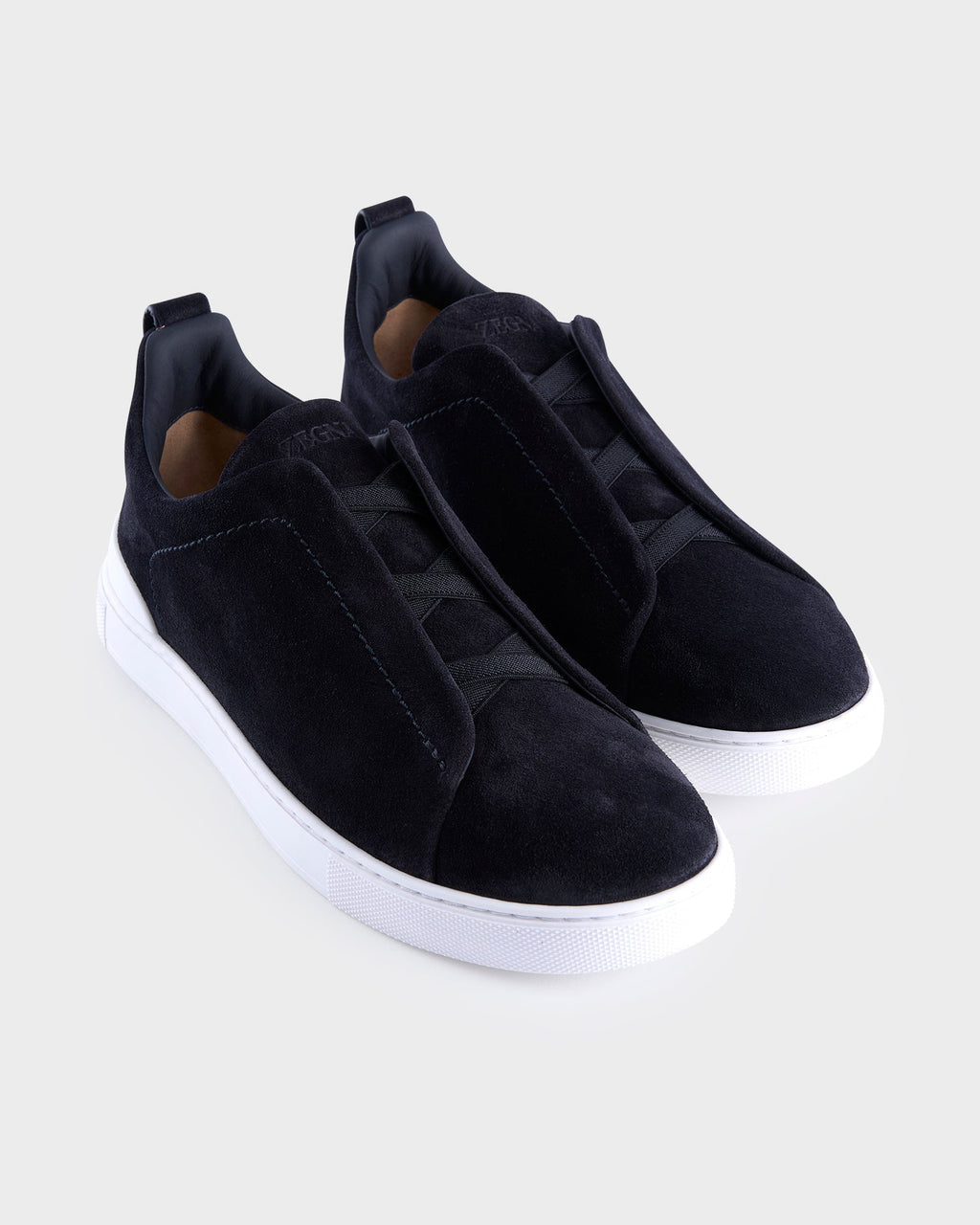 Black Suede Triple Stitch Sneakers