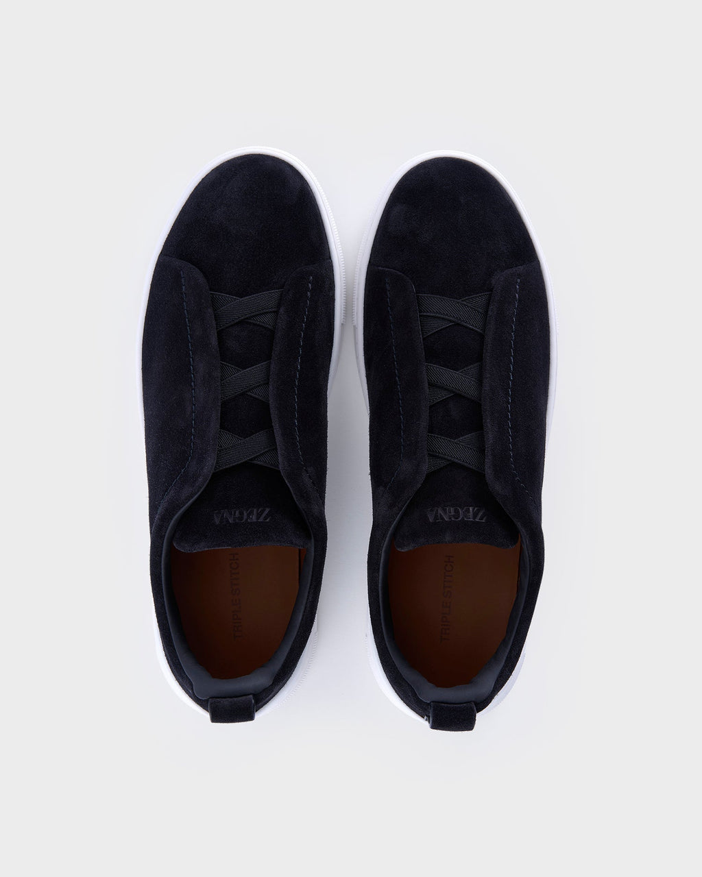 Black Suede Triple Stitch Sneakers